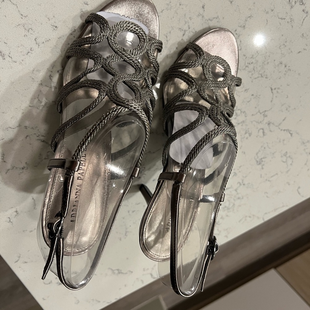 Adrianna Papell Silver Strappy Women's Shoes